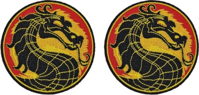 Dragon Mortal Kombat Game Movie Embroidered Patch -2PC IRON ON OR SEW ON   3''x3''