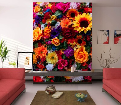3D Nice Flower S1399 Wallpaper Mural Self-adhesive Removable Sticker Kids Panda