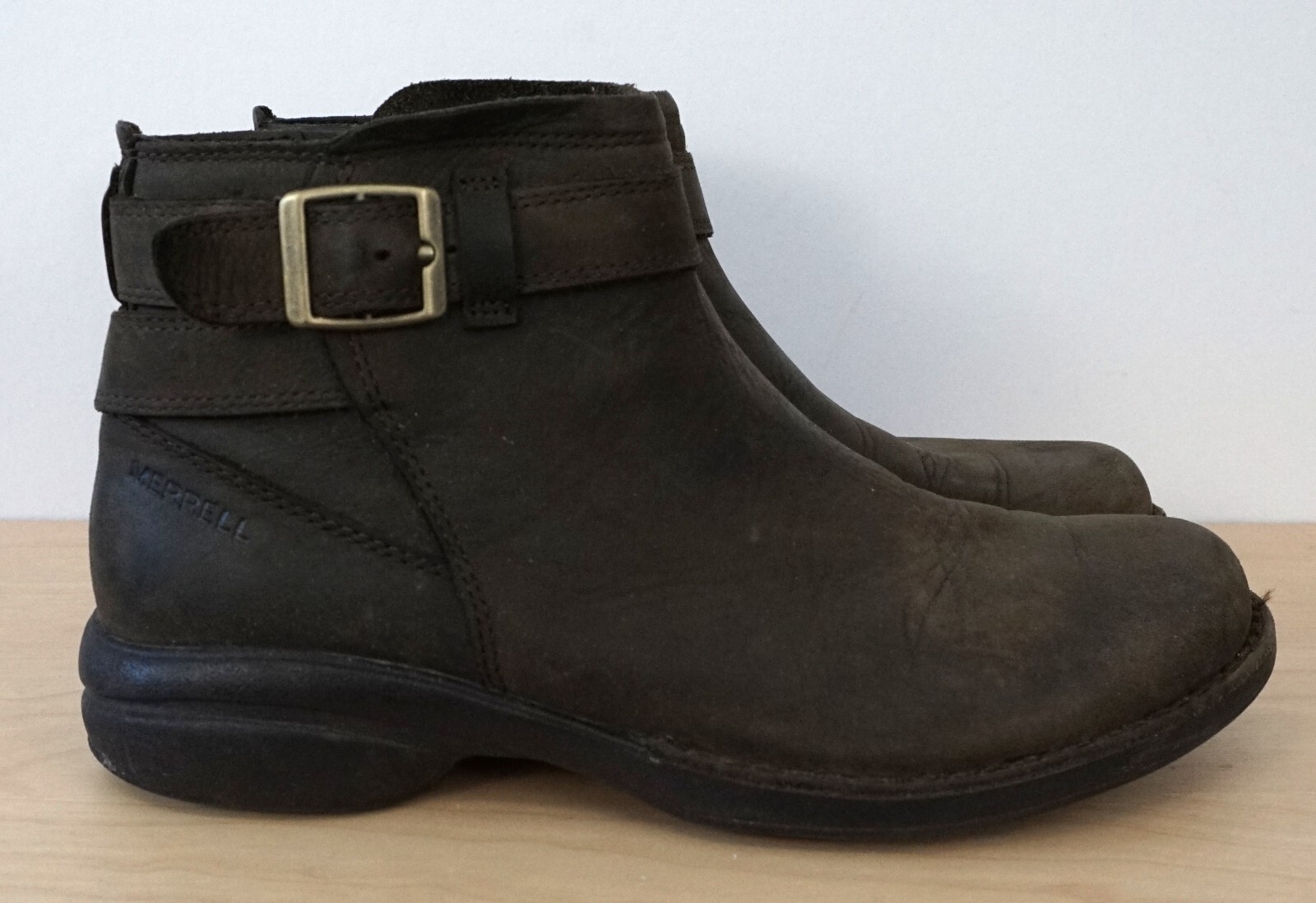 Stivaletti Merrell donna marroni fibbia zip laterale misura 6 5