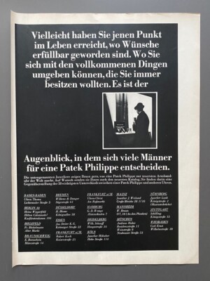 Patek Philippe Vollkommene Dinge 1967 Vintage Watch Ad Werbung Reklame