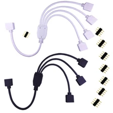 4Pin 5pin RGB RGBWW Connector Cable 1 to 2 3 4 Female to Female Splitter Connect