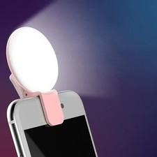 Portable LED Selfie Ring Light Clip-On 3-Level Dimming Fill Light for Phone