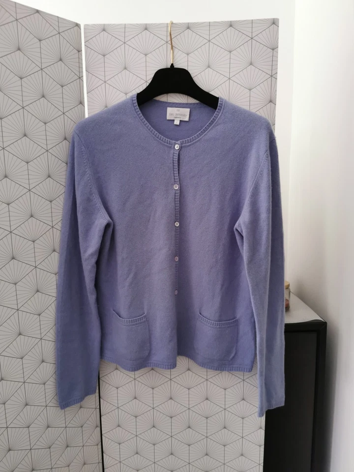 Cardigan lila cachemire et soie Éric bompard - Photo 1/4