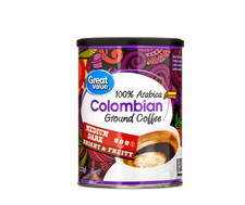 Great Value Colombian Roast Ground Naturally Caffeinated Coffee, 9.6 oz Canister
