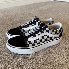 Vans Old Skool Womens 8.5, Mens 7 Shoes Black White Checkerboard Skate Sneakers