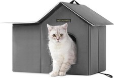 Outdoor Cat House Feral Cat House Insulated W/ Mat  Clip Weatherproof 