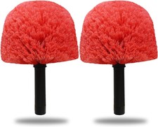 2 Pack Twist-On Cobweb Duster Head Brush - Indoor  Outdoor Spider Web Red
