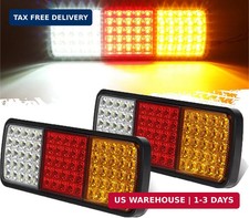 2Pcs 75 LED Truck Tail Light Bar Waterproof 12V Turn Signal Brake Reverse Runnin
