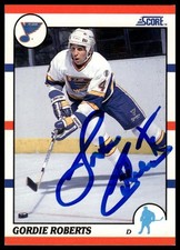 Gordie Roberts 1990-91 Score #245 St. Louis Blues Auto Autographed Signed Card