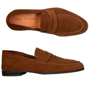 Wolf & Shepherd Shoes Mens 7 Brown Suede Crossover Penny Loafer Sneakers Casual Men main image 3