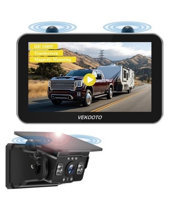 VEKOOTO VK7Pro Magnetic Solar Wireless Backup Camera for Trailer Truck RV Camper