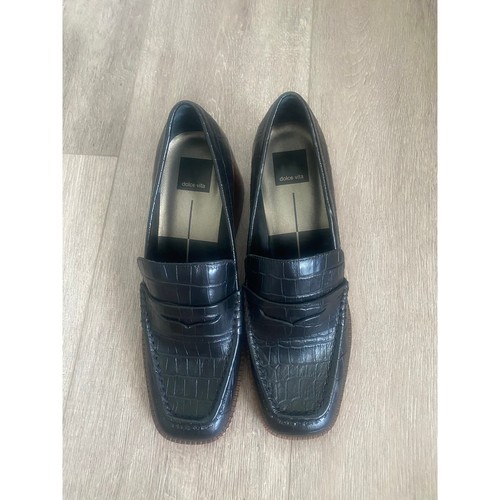 Dolce Vita Talia Loafer Pump Block Heel Office Leather Slip On Size 9.5 - Picture 3 of 9