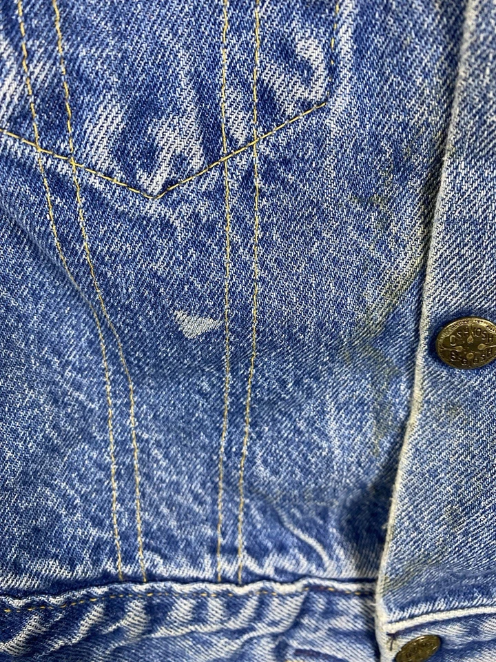 Vntg. 80’s Oshkosh Denim Flannel Lined Jacket Kids 3-4 Honeycomb GNR Vnt. Patch  - Image 4 of 4