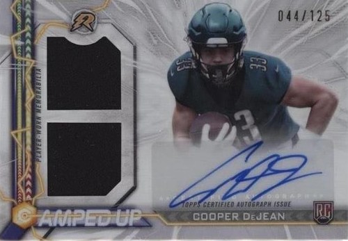 Cooper DeJean 2024 Topps Resurgence Amped Up Rookie Patch Auto White #AU-CD /125