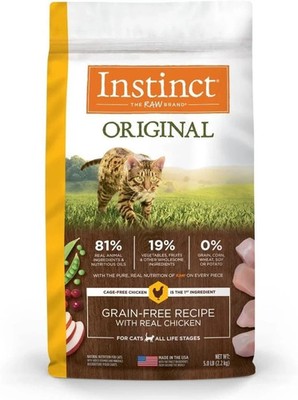 Instinct Original Grain Free Dry Cat Food Cage Free Chicken 5 Pound Bag