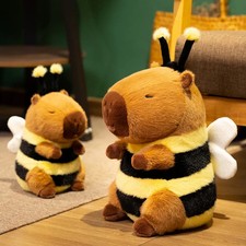 23cm Bee Capybara Plush Toy Cute Stuffed Animal Doll Room Decor Gift Kids