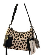 Steve Madden "East West" Cream/Black Leopard Print Shoulder Bag w/Adjust. Strap