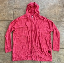 Abercrombie Kids Open Front Pink Super Soft Hooded Cardigan Sz 15 / 16 Pockets