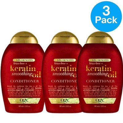OGX Keratin Smoothing Oil Conditioner 13 fl oz - 3 Pack - New