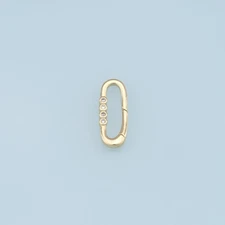 18K Gold Filled Oval Carabiner Clasp Necklace for DIY Jewelry Making