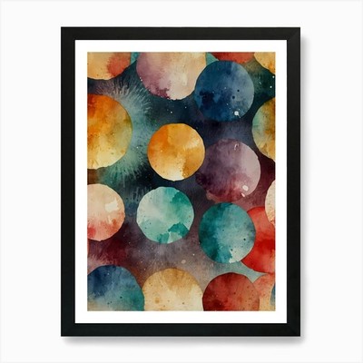 Aquarell Kreise 2 Kunstdruck gerahmt Wandbild Poster Leinwanddruck Bild