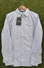 Mens Makia Herringbone Pop Button Shirt Size Small