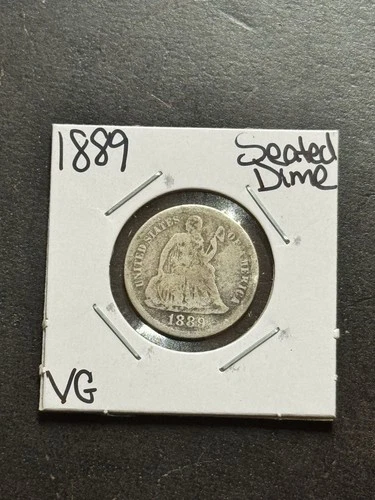 1889 P Seated Liberty Silver Dime VG Very Good U.S. 10c Type Coin (Raw19058)