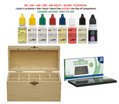 #ad Gold Silver Platinum Test Kit w Box 9K 10K 12K 14k 18K 22K 24K 999 925 Sterling $42.97