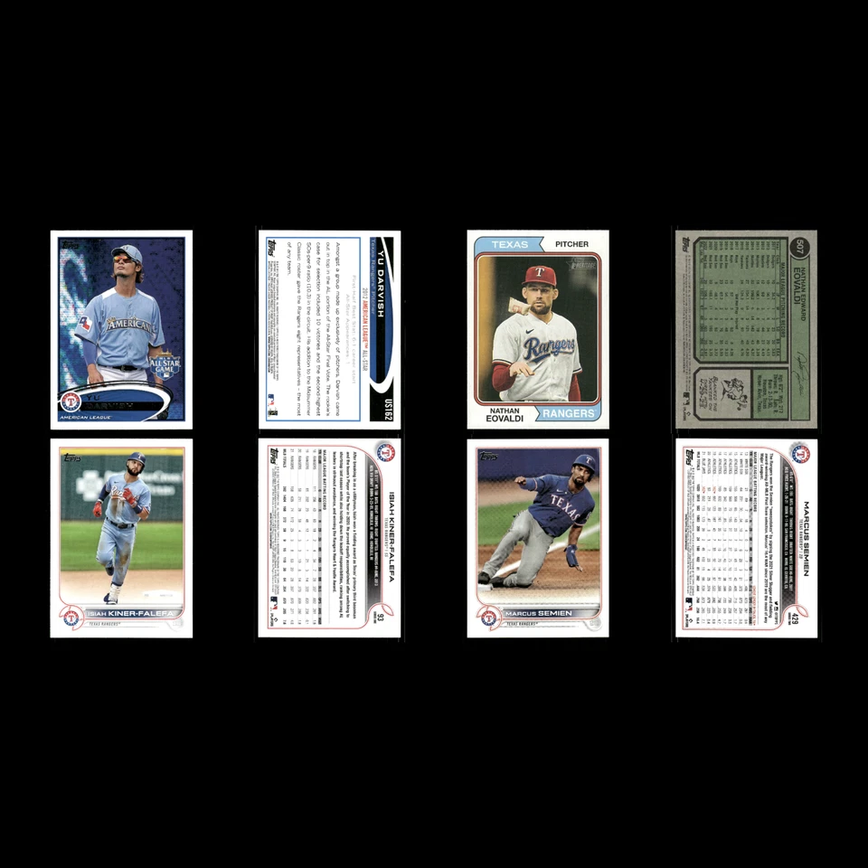 Lote de 25 tarjetas de béisbol de los Rangers de Texas Actualización Topps Juego de Estrellas Yu Darvish Casi Nuevo MLB Foto 3 de 4