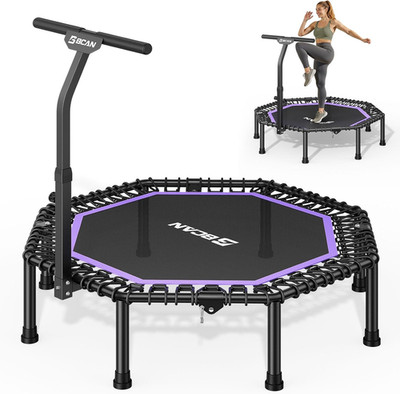 BCAN 51'' Octagonal Mini Trampoline, Max Load 450 LBS Fitness Trampoline with T-A