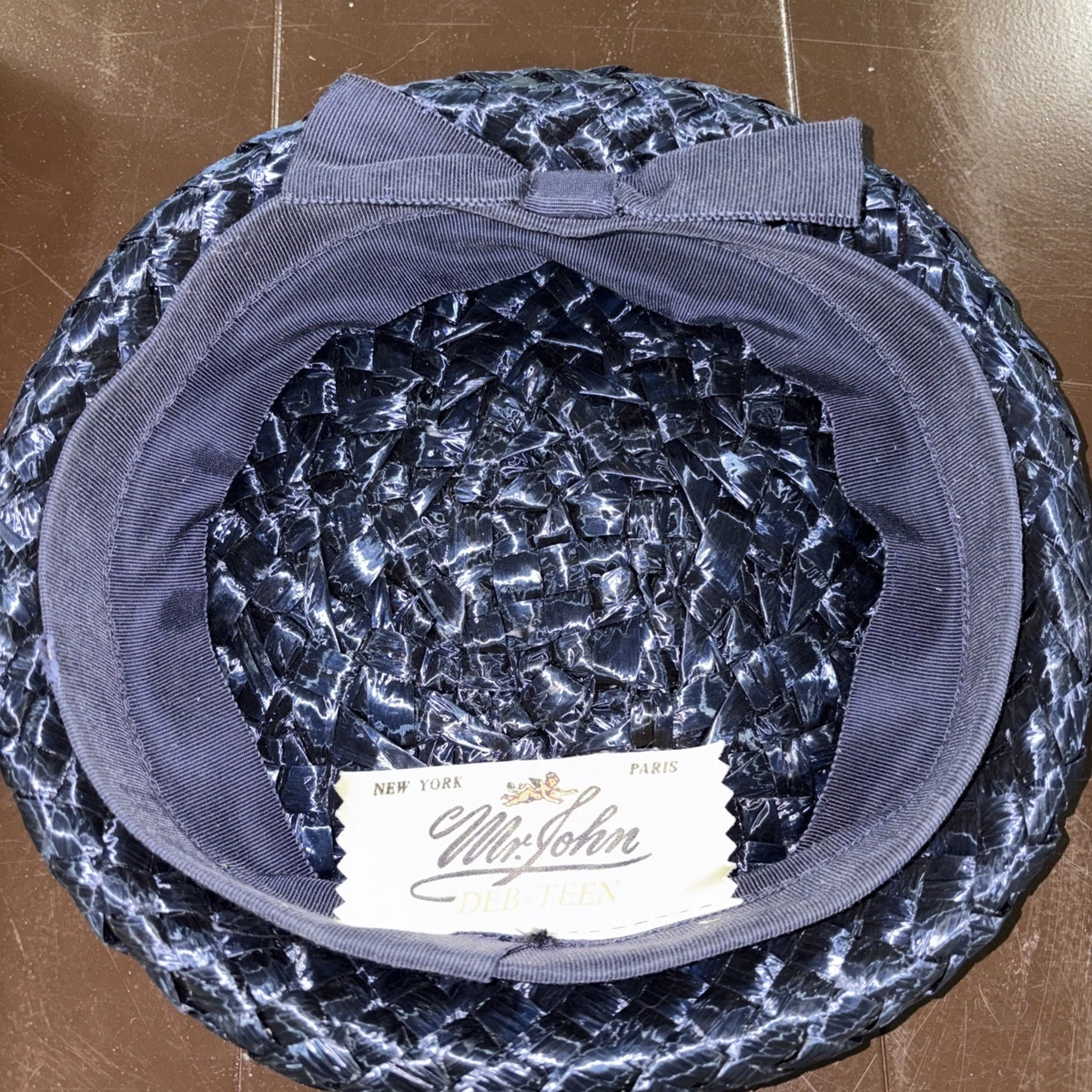 Vintage Mr John Classic Straw Hat Red Velvet Berries Accent Black White Paris NY Paris Women main image 3
