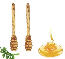 Olive Wood Honey Dipper, Honey Sticks, Honey Dipper Stick 5.5 Inch, Solid Woo...