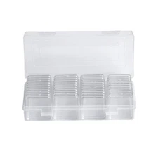 40Pcs Clear Plastic Coin Collection Storage Boxes For 17/20/25/27/30mm Coins