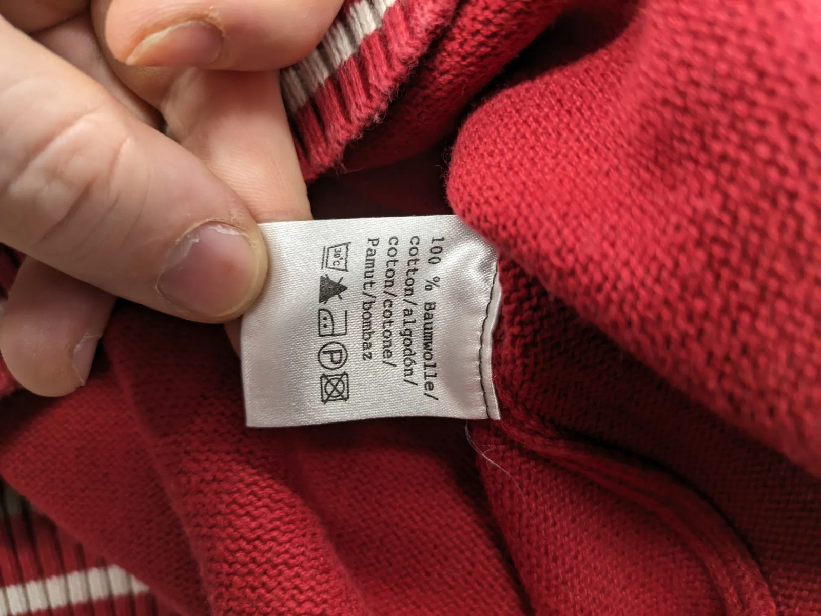 Tom Tailor Herren Pullover XL Rot Grau Strickpullover Langarm Baumwolle 2398 image 10