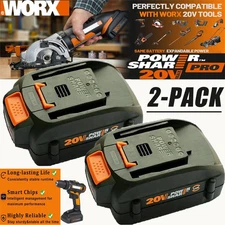 2pack For WORX 20V MAX Extend Lithium Battery 20 Volt WA3520 WA3525 WA3575 WG155