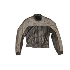 Vintage italienische Texport Motorrad wattierte Lederjacke Größe 50