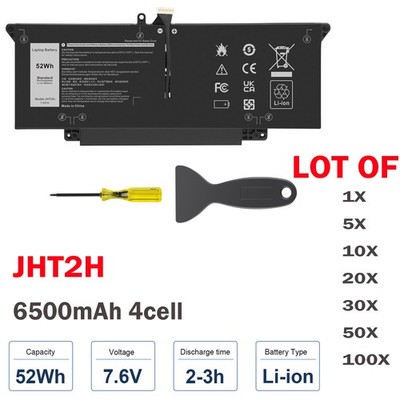  LOT JHT2H Battery For DELL Latitude 7310 7410 04V5X2 0HRGYV 0WY9MP Y7HR3 52Wh