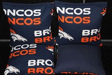 Cornhole Bean Bags w DENVER BRONCOS Fabric 4 ACA Regulation Game Toss Corn Bags