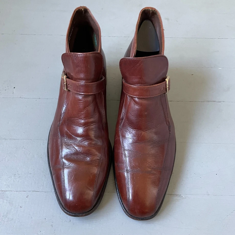 Raro Botín Florsheim Imperial de Cuero Marrón con Correa 9C De Colección Foto 2 de 4