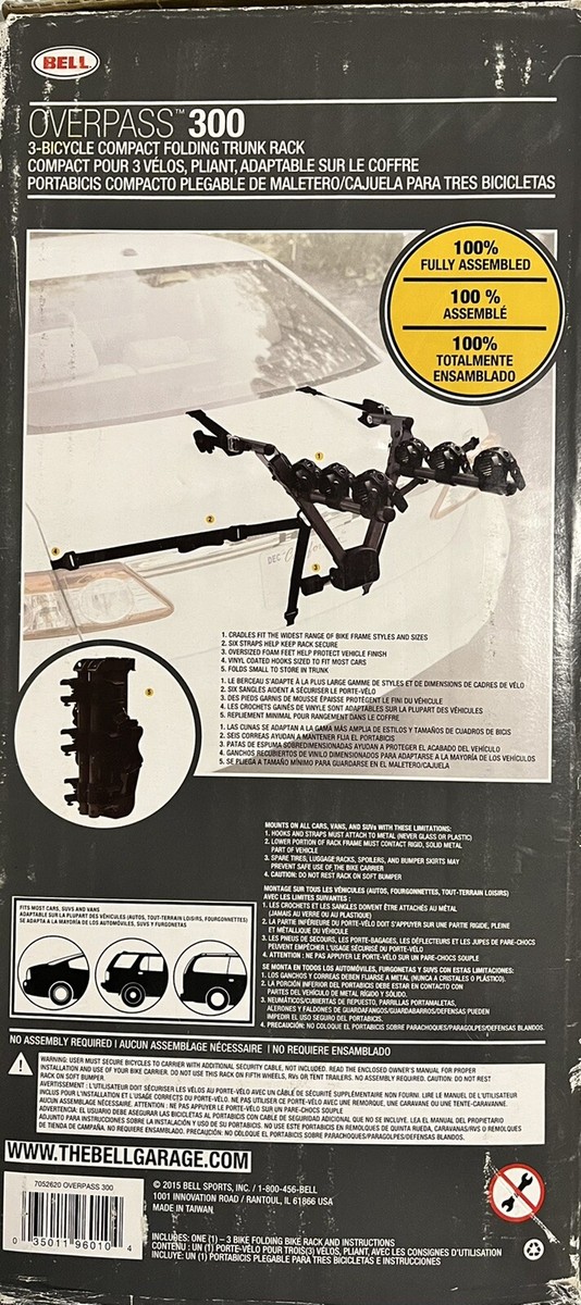 bell overpass 300 bicycle compact folding trunk rack