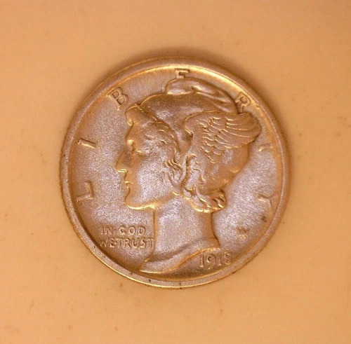 1918-D Winged Liberty Head or Mercury Silver Dime : Raw / Ungraded : BUY-IT-NOW