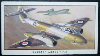 GLOSTER METEOR F3   RAF Jet Fighter  Vintage 1960's Aviation Card  DF07MS