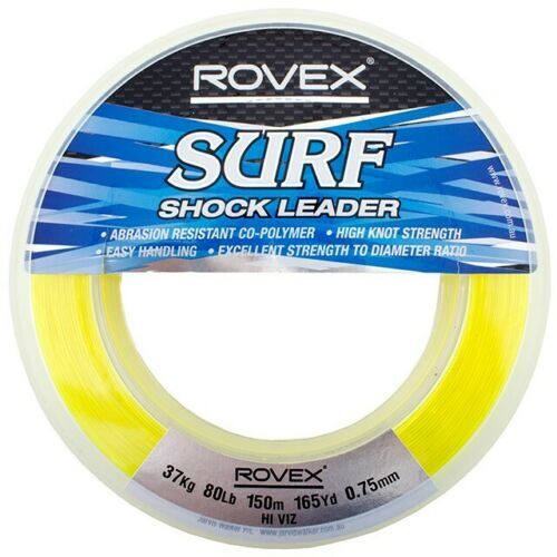 Rovex Surf Shock Leader 150m Spule klar oder Hi-Vis gelb - All Breaking Strains - Bild 1 von 2