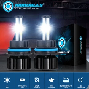 6-sides 9007 HB5 LED Ampoules de phares Haute Faible faisceau 6000K Super Bright 3000000LM