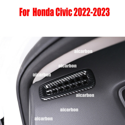 2pcs Carbon Fiber Dashboard Air Vent Cover Frame Trim For Honda Civic 2022-2024 - Picture 4 of 7