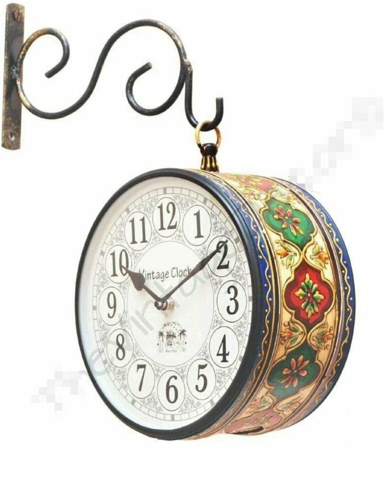 Reloj Ferroviario Victoria Vintage Doble Lado 12" Reloj Decoración Hogar Regalo Foto 3 de 4