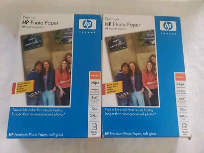 2-HP Premium Photo Paper Soft Gloss  4x6 100 count INKJET Printers Q6563A