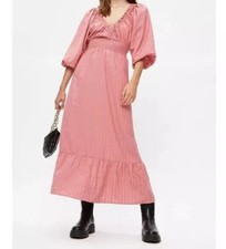 DOROTHY P3RKINS LADIES TEXTURED ROSE MILKMAID MIDAXI DRESS SIZE 16 (153) SALE