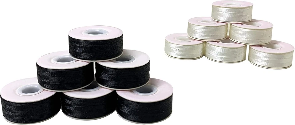144 Prewound Bobbins for Embroidery - Size L SA155, 60 Weight, Black & White - Image 4 of 4