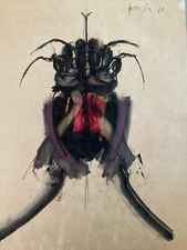 Beautiful Painting Insect Scarab Rorschach Expressionist 1965 Expressionism